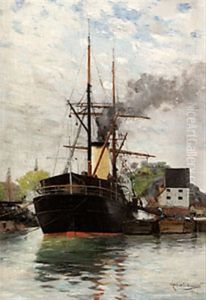 Lastangare Vid Kastellholmen, Stockholm