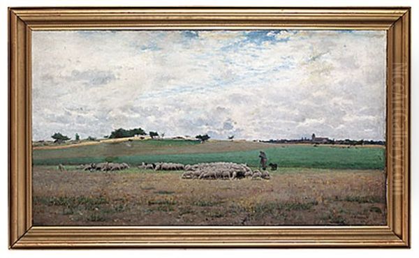 Franskt Landskap Med Faraherde Och Far - view 1