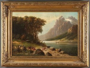 Idyllic Alpine Landscapes (pair) by Carl Lindner