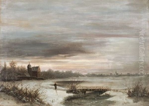 Landschaft Mit Flus Und Stadtsilhouette - view 1