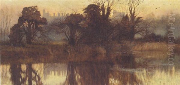 A View Of Arundel Castle At Dusk - view 1