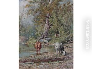 Cows In Summer by Thomas Lindsay