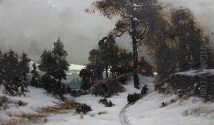 Paysage Enneige by Arvid Mauritz Lindstroem