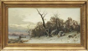 Vinterlandskap by Arvid Mauritz Lindstroem