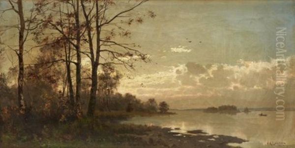 Kustlandskap I Aftonrodnad - view 1