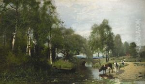 Sommarlandskap by Arvid Mauritz Lindstroem