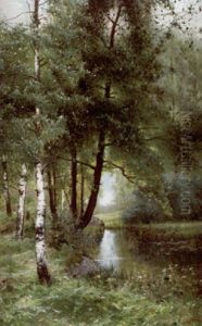 Svenskt Varlandskap Med Angsblommor Vid Vatten Svenskt Varlandskap Med Angsblommor Vid Vatten