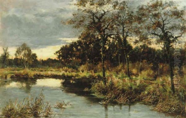 Insjolandskap I Aftonrodnad - view 1