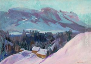 Winterlandschaft Mit Ebenalp by Carl August Liner