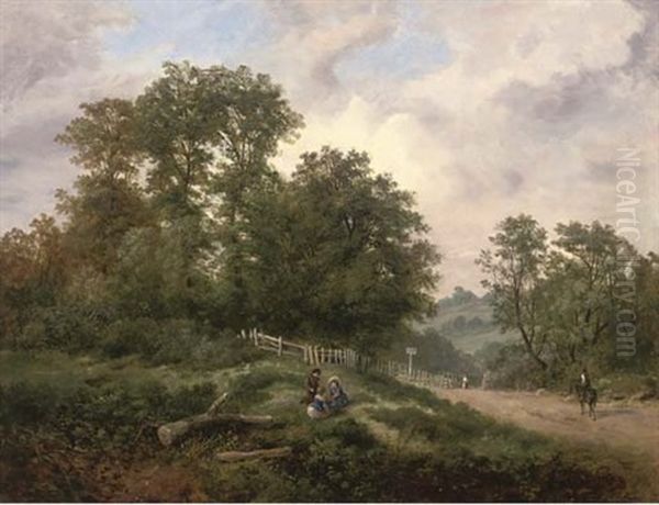 Children Playing In An Extensive Wooded Landscape - view 1