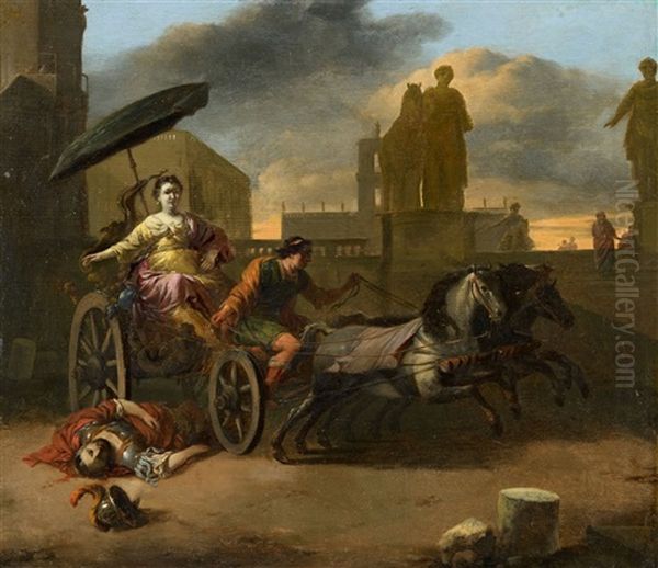 Tullia Driving Over The Body Of Her Father Servius Tullius - view 1