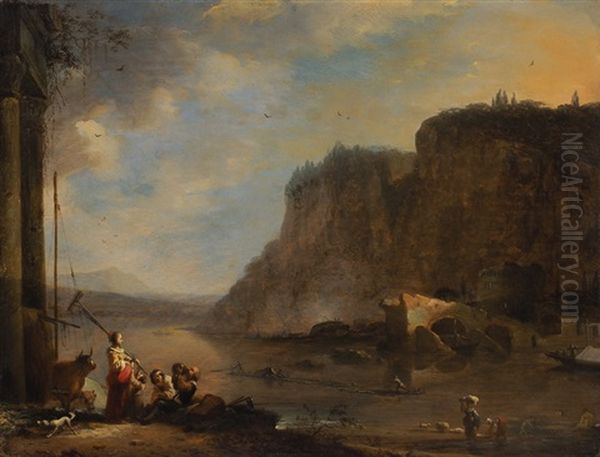 Flusslandschaft Mit Staffage - view 1