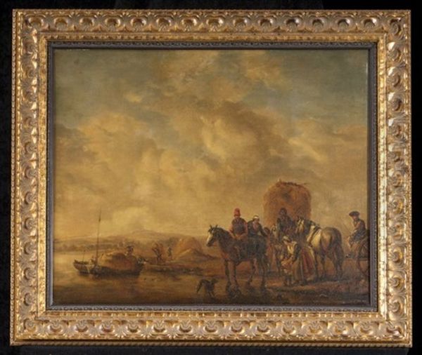 River Landscape With Peasants - view 1