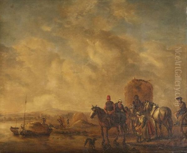 River Landscape With Peasants - view 1