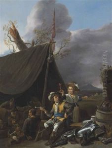 Soldiers Resting At Camp
