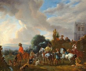 Rastende Jagdgesellschaft by Johannes Lingelbach