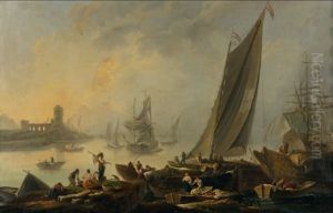 Scene De Debarcadere by Johannes Lingelbach