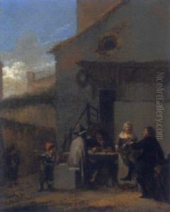 Vor Der Schenke by Johannes Lingelbach