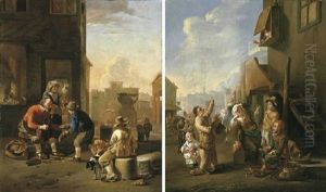 A Cobbler And A Bread-seller In A Roman Street