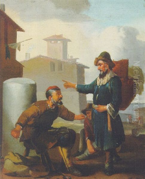 A Peddlar And A Cobbler In An Italianate Village - view 1
