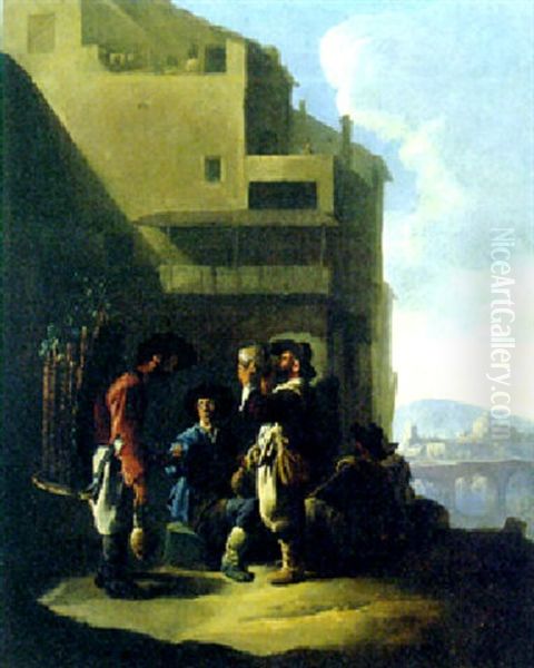 A Water Seller In An Italianate Town - view 1