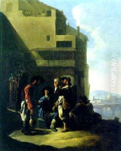 A Water Seller In An Italianate Town by Johannes Lingelbach