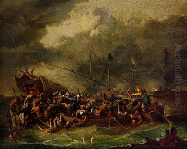 A Seabattle Between Turks And Europeans (battle Of Lepanto?) - view 1