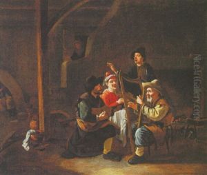 Four Musicians In An Inn by Johannes Lingelbach