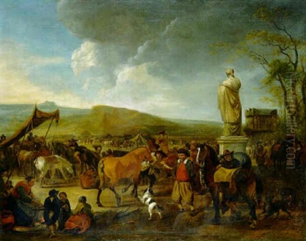 A Horse Market In An Encampment - view 1