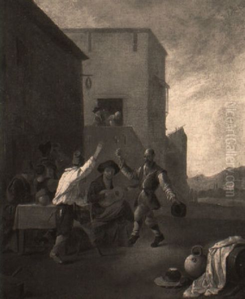 Peasants Merrymaking In A Village Street - view 1