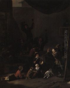 Peasants Merrymaking In The Courtyard Of A Tavern