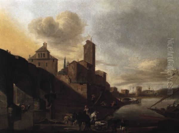 Vue Du Ponte Milvio A Rome - view 1