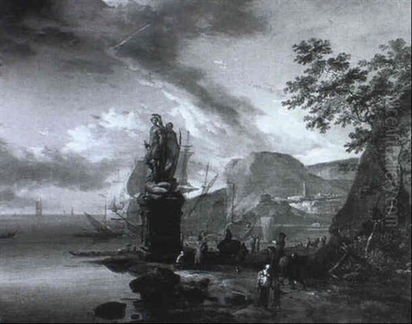 Sudlandischer, Levantinischer Hafen Mit Sieger-denkmal - view 1