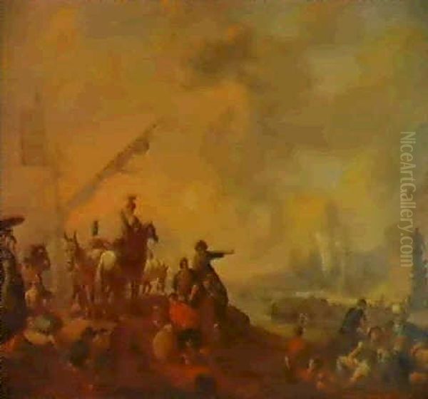 Travellers And Dockhands In A Levantine Harbour - view 1