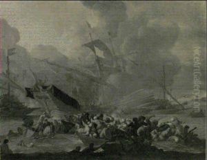 La Bataille De Lepante En 1571 by Johannes Lingelbach