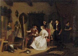 In The Artist's Studio: Jan Six Visiting Rembrandt In His Studio