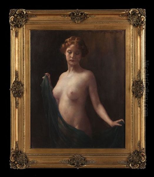 Nude Holding A Gauze Veil - view 1