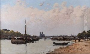Vue De Notre Dame De Paris Depuis Bercy by Henri Linguet
