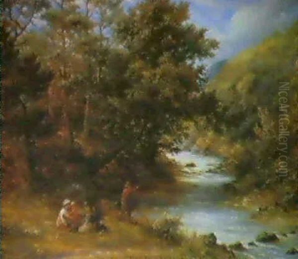 Boys Fishing, Somersetshire - view 1