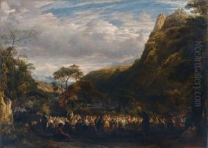 Saint John The Baptist Preaching In The Wilderness by John Linnell
