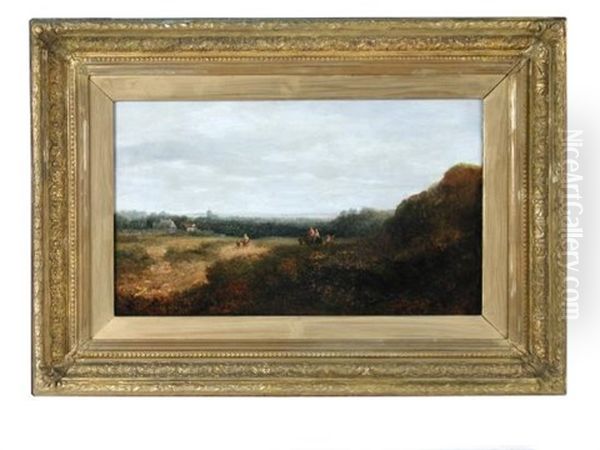Landscape With Riders On A Pony, And A Village And Church Beyond - view 1