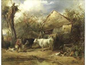 Farmyard Scene by John Linnell