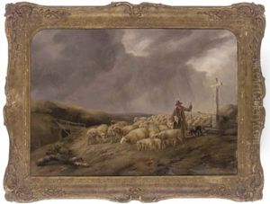 A Shepherd With His Flock A Shepherd With His Flock
