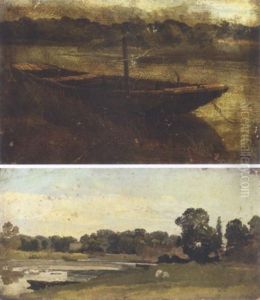 Study Of A Punt Moored At Twickenham (+ A Study Of A River Landscape; 2 Works) Study Of A Punt Moored At Twickenham (+ A Study Of A River Landscape; 2 Works)