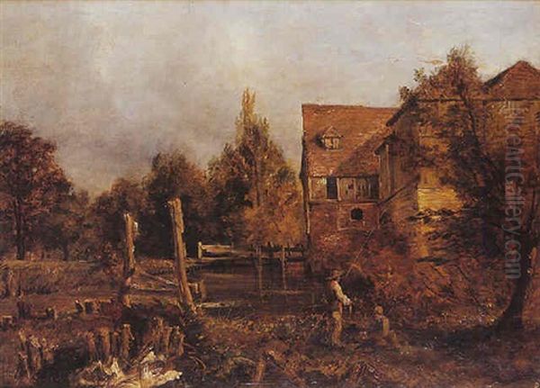 Pecheurs Devant Un Moulin - view 1