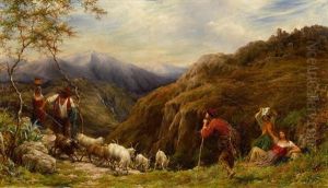 Goat Herds In The Apennines by William Linnell