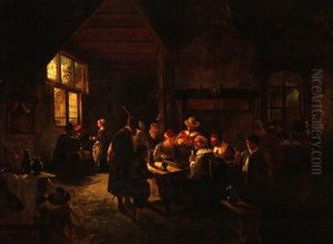 Wirtshausszene by Willem Linnig the Elder