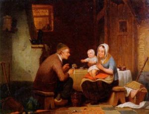 Junge Familie Am Kuchentisch Junge Familie Am Kuchentisch