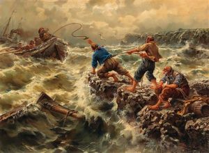 Saving The Shipwrecked Sailors by Egidius Linnig