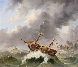 Segler Im Sturm by Egidius Linnig